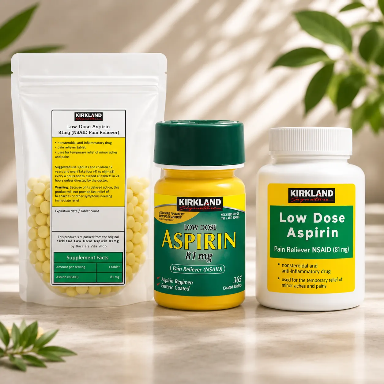 Kirkland Aspirin Low Dose 81mg Tablets